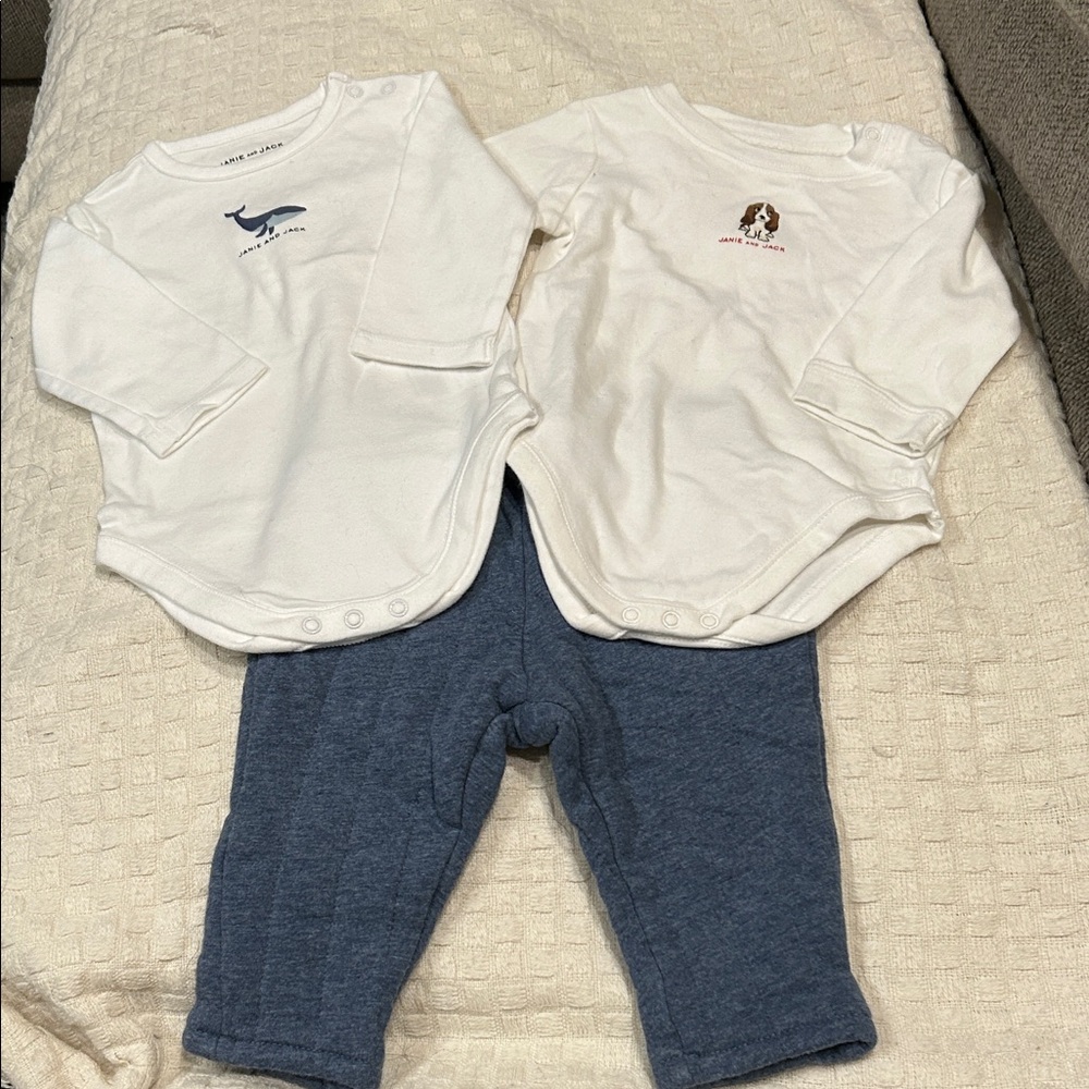 Janie and Jack White and Blue Kids Matching Set
